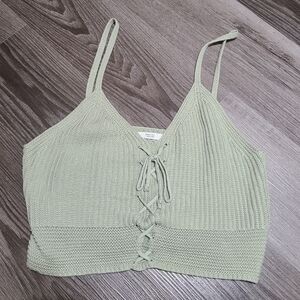 Knit cotton crop top L